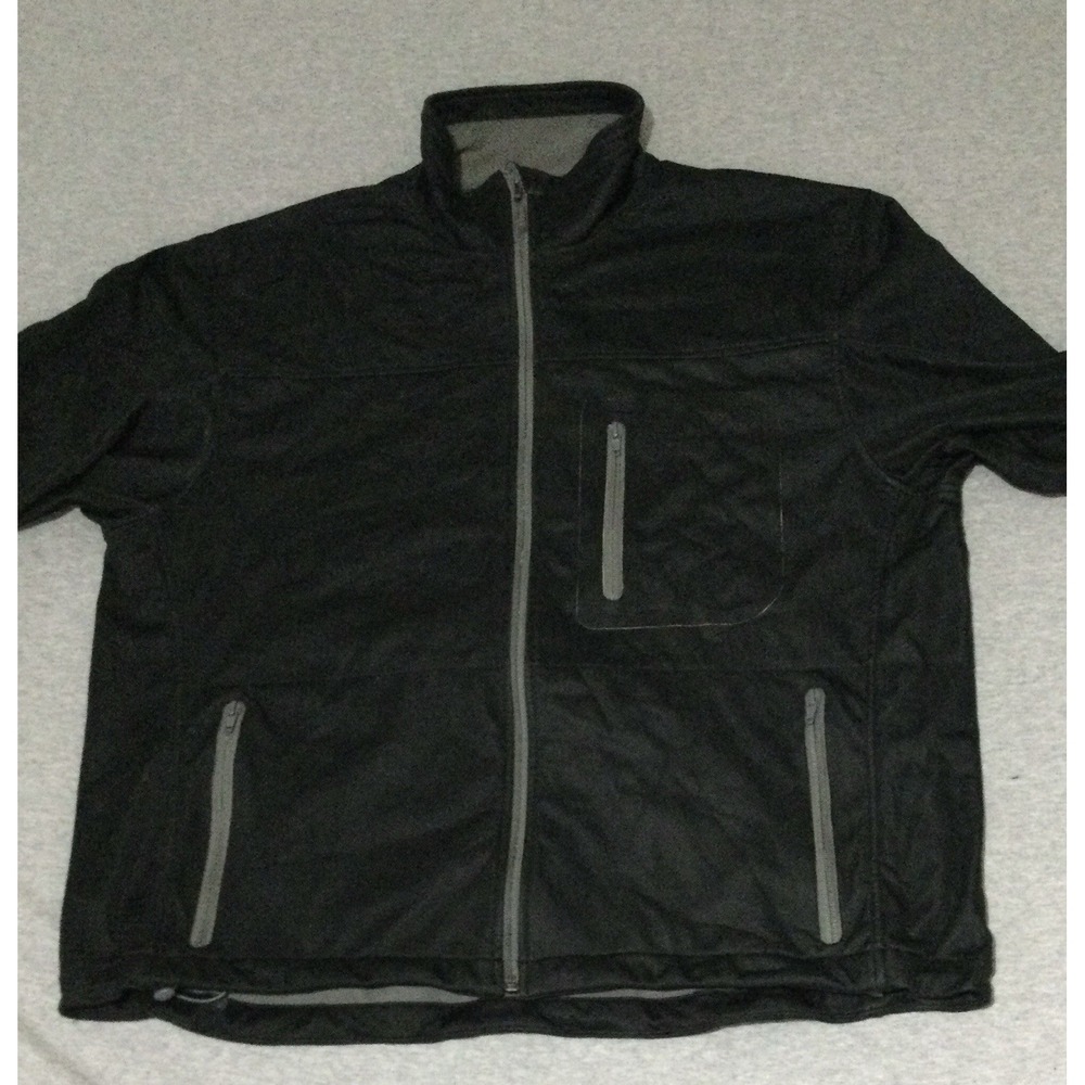 Vintage ORVIS polyester Jacket Sz L Black pockets polyester blend
